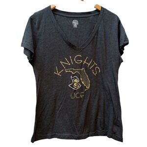 Rivalry Threads UCF Knights Florida Map V-Neck T-Shirt Women's Large Gray